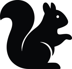 Silhouette squirrel logo cute rodent wildlife animal vector illustration