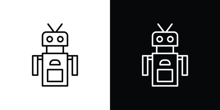 Robo icon in black. flat graphic vector icon