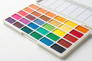 Vibrant watercolor paint palette set for artists