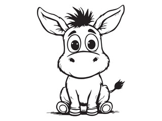 Donkey Line Art Illustration