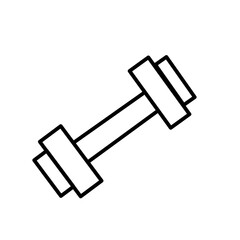 Simple line drawing of a dumbbell. Essential fitness equipment icon for workouts, gym, and health-related designs