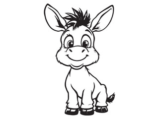Donkey Black Line Vector