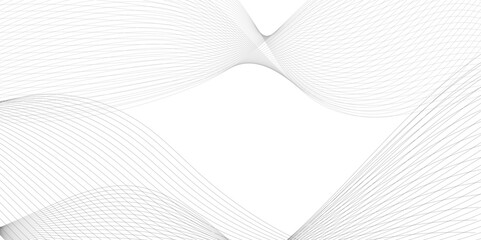Fototapeta premium Abstract Gray wavy business and banner curve line background. Digital future technology concept. Line art striped graphic template, banner background. Vector illustration. 
