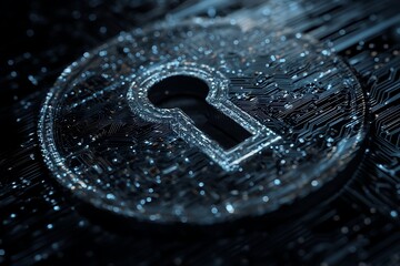 Cybersecurity concept digital keyhole technology for data protection and network security system 
