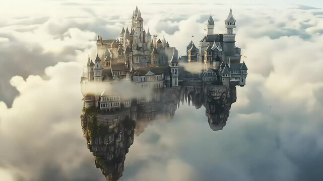 Majestic Sky Kingdom A floating castle city