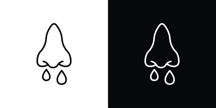 Runny nose icon in black. flat graphic vector icon