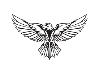 Eagle flying line sketch