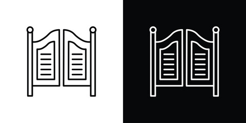 Obraz premium Saloon door icon in black. flat graphic vector icon