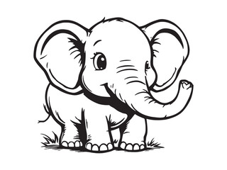 Elephant outline drawing