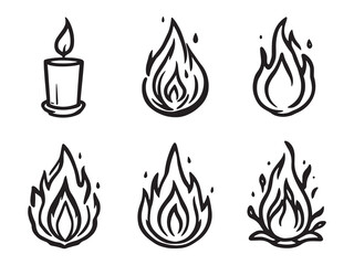 Flame line art illustration