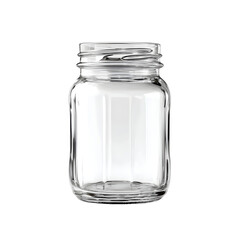empty glass jar isolated on transparent background
