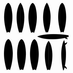 Surfboard silhouette collection for sports and recreation