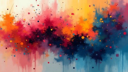 Ultra-High Resolution Abstract Figurative Illustration with Dynamic Colorful Brush Strokes – Bold, Expressive Painting Full of Energy and Emotion