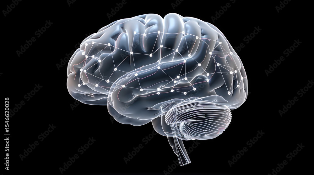 Poster human brain neural network: a 3d rendering