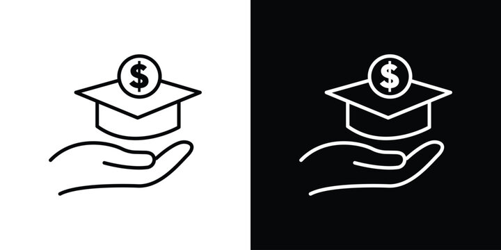 School fees icon in black. flat graphic vector icon