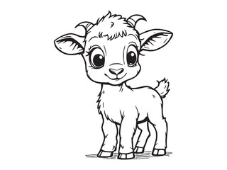 Farm Goat Black Line Icon