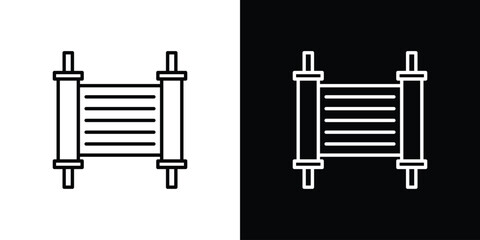 Scrolls icon in black. flat graphic vector icon