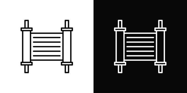 Scrolls icon in black. flat graphic vector icon