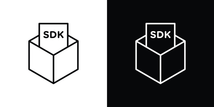 SDK icon in black. flat graphic vector icon
