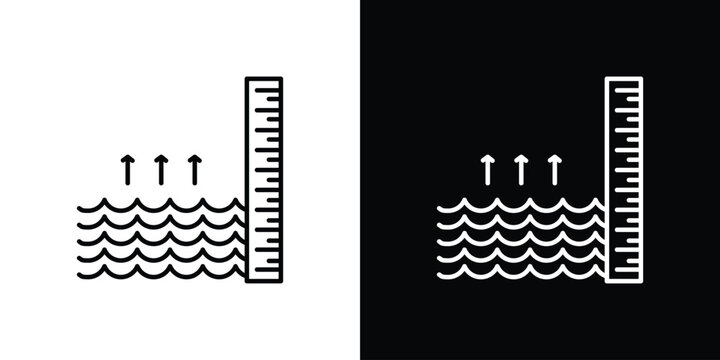 sea level icon in black. flat graphic vector icon