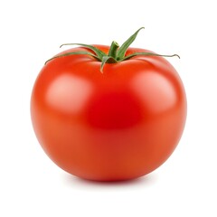 Vibrant Tomato: A single, perfectly ripe tomato, showcasing its rich red hue and intricate details. Ideal for culinary, health, and agricultural concepts.