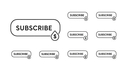 Subscription Button Icons Vector Graphics for Websites and Apps