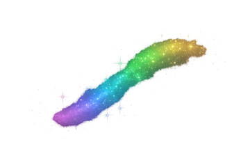 Obraz premium Multicolored glittering brush stroke trail shimmering across transparent surface, creating magical graphic design element