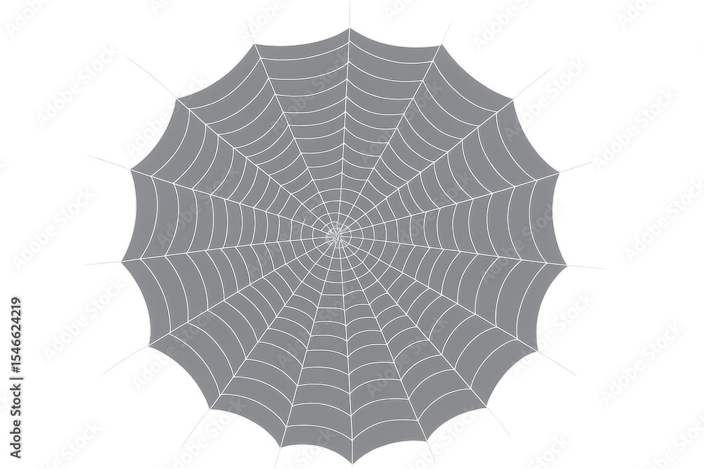 Poster intricate spiderweb forming a circular pattern on a transparent background, ideal for halloween or s