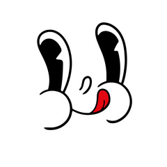 Fototapeta premium Retro cartoon face. Classic comics from the 1950s and 1960s. Hand-drawn animated illustration. Posters, cards, and graphic design.