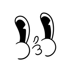 Retro cartoon face. Classic comics from the 1950s and 1960s. Hand-drawn animated illustration. Posters, cards, and graphic design.