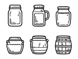 Minimal Honey Jar Line Drawing