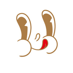 Retro cartoon face. Classic comics from the 1950s and 1960s. Hand-drawn animated illustration. Posters, cards, and graphic design.