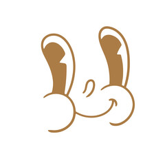 Retro cartoon face. Classic comics from the 1950s and 1960s. Hand-drawn animated illustration. Posters, cards, and graphic design.