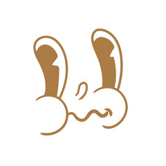 Retro cartoon face. Classic comics from the 1950s and 1960s. Hand-drawn animated illustration. Posters, cards, and graphic design.