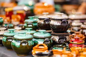 Ceramic mugs sold during Nations Fair, where masters from the national communities of Lithuania present their arts and traditions.