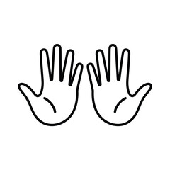 Open Human Hands Outline Icon Vector