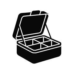 Open Compartment Box Glyph Icon Vector