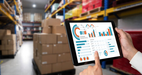 Business data dashboard provide business intelligence analytic for marketing strategy planning snugly with big data set to analyze customer demands and foreseeing business future