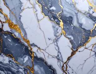 Realistic White Marble Background with Light Gray and Gold Veins