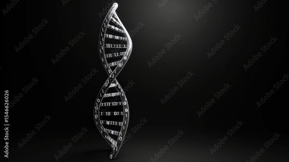Poster digital dna: a crystalline helix of binary code