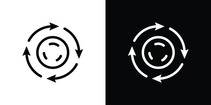 Sequential process icon in black. flat graphic vector icon
