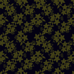 Hand drawn flowers. Seamless background with abstract cute flowers. Vector design ornament for paper; cover; fabric; interior decor; textile; fabric; wallpaper; surface design; label; packaging