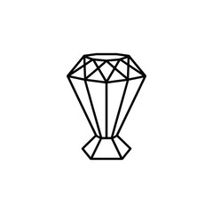 Geometric Diamond Gemstone Line Icon Vector