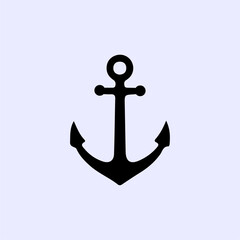 Anchor illustration isolated on white background showing nautical marine symbol for ship or boat use