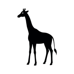 Black color Giraffe silhouette,