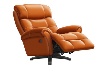 Sink into comfort with this plush orange leather recliner your personal relaxation haven for on transparent background