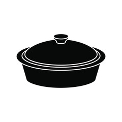 Cooking Pot with Lid Glyph Icon Vector