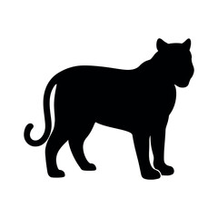 Tiger silhouette, Black color silhouette tiger,