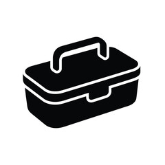Black Icon of a Lunchbox or Toolbox