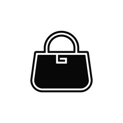 Simple Black Handbag Icon